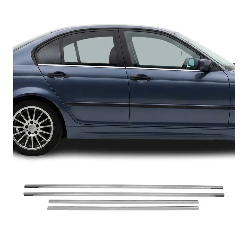 Garniture de fenêtre pour BMW Série 3 E46 Berline 1998-2005 Acier Inox 4Pcs