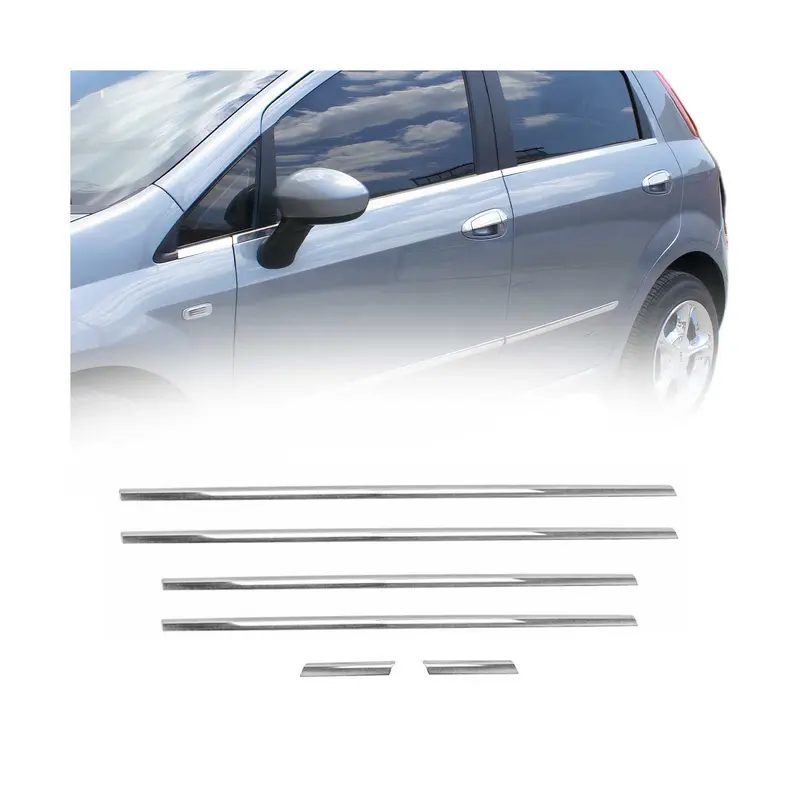 Garniture De Fenêtre pour Fiat Siena 1995-2004 Chromé Inox 6x