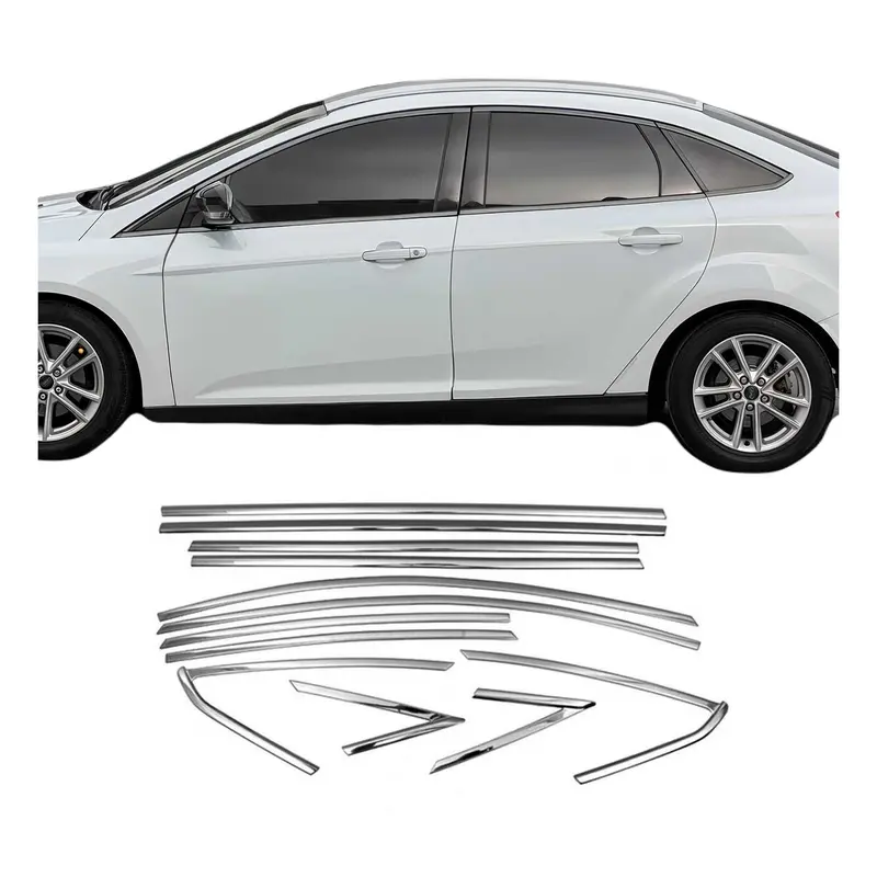 Garniture de Fenêtre pour Ford Focus Berline 2010-2018 Inox Acier 12x
