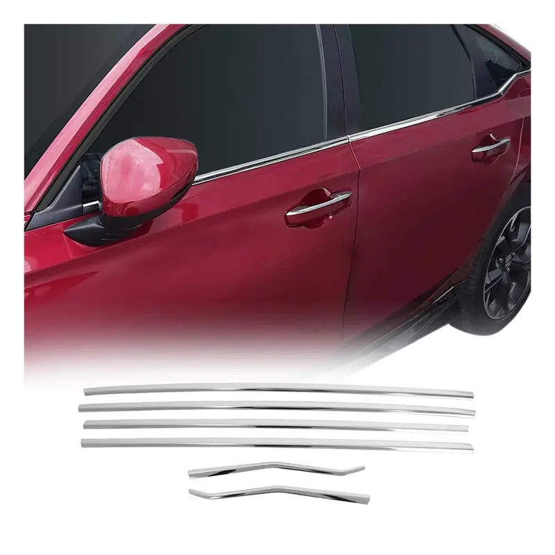 Garniture de Fenêtre pour Honda Civic Berline 2022-2026 Acier Inox Brillant 6Pcs