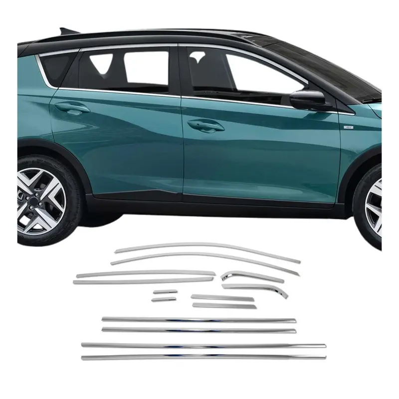 Garniture de Fenêtre pour Hyundai Bayon SUV 2021-2026 Acier Inox Brillant 14x