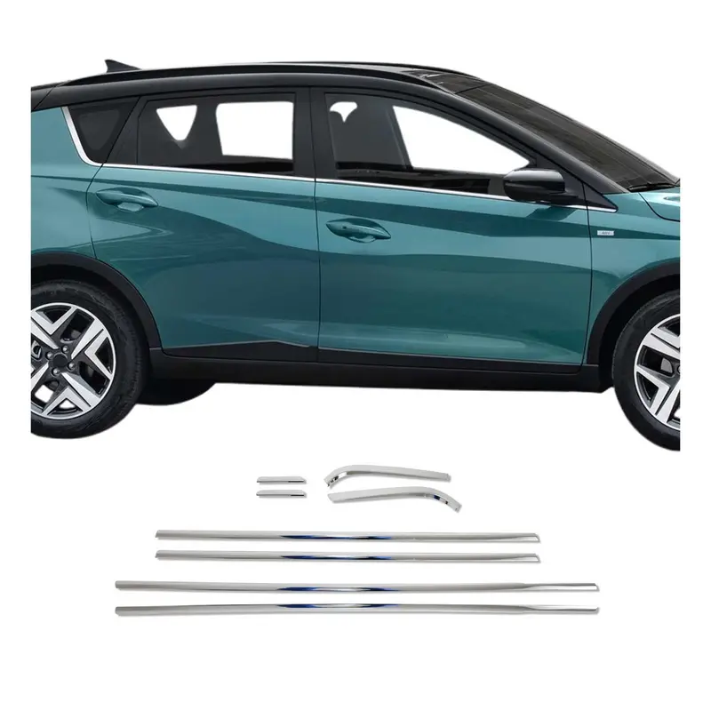 Garniture de Fenêtre pour Hyundai Bayon SUV 2021-2026 Acier Inox Brillant 8Pcs