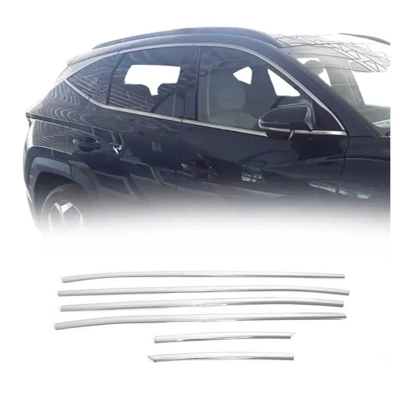 Garniture de Fenêtre pour Hyundai Tucson SUV 2022-2026 Acier Inox Brillant 6x
