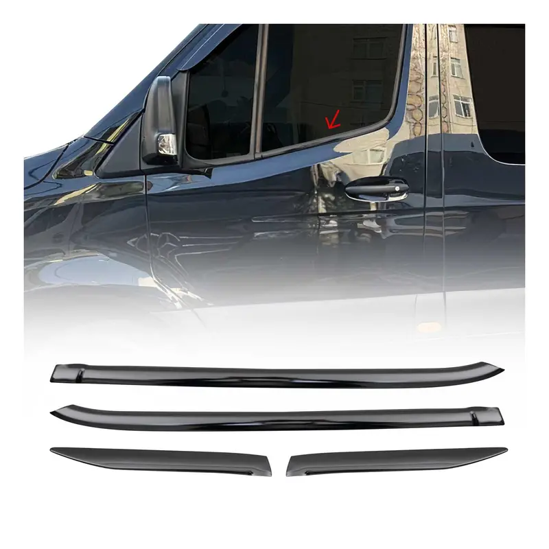 Garniture de Fenêtre pour Mercedes Sprinter 2018-2026 Acier Inox Foncé 4Pcs