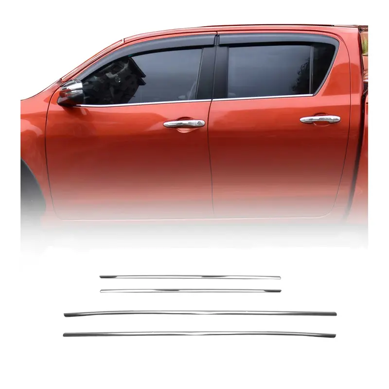 Garniture de Fenêtre pour Toyota Hilux VIII 2015-2026 Acier Inox 4Pcs