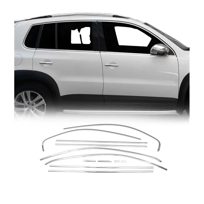 Garniture de Fenêtre pour VW Tiguan mk2 2016-2024 Acier Inox Brillant 10Pcs