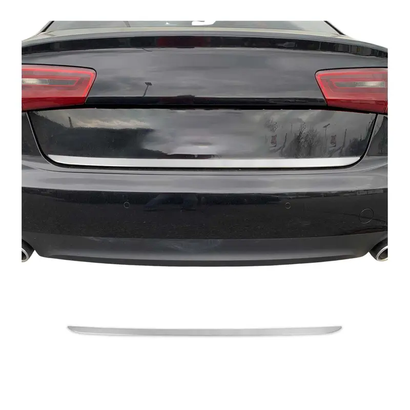 Garniture de hayon coffre pour Audi A6 C7 Berline 11-15 PRE FL acier inox Brossé
