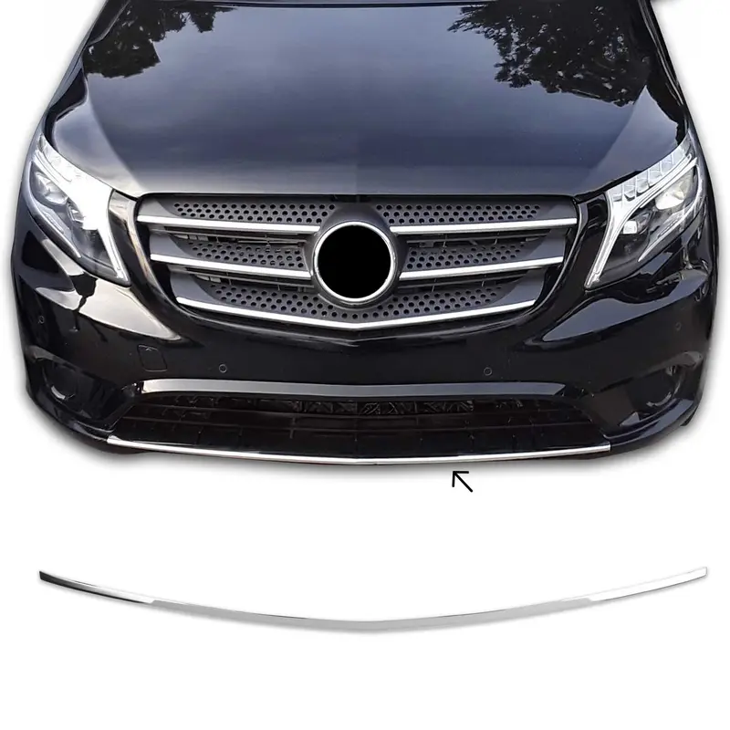 Garniture de Pare-chocs Avant pour Mercedes Vito W447 2014-2019 en Acier Chromé