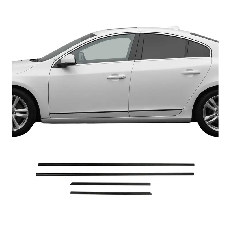 Garniture de porte latérale pour Volvo S60 II 2011-2018 Berline Alu Noir 4Pcs