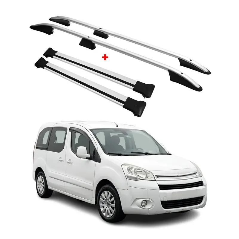 Kit Barres de toit pour Citroen Berlingo 2008-2018 Alu Gris L1 Empattement Court