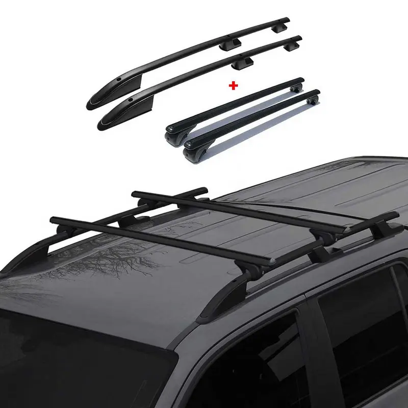 Kit Barres de toit pour Ford Tourneo Custom Alu Noir L1 Empattement Court 4x