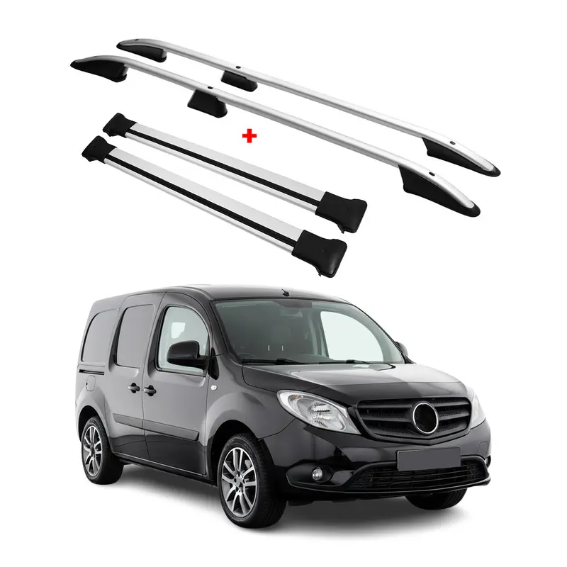 Kit Barres de toit pour Mercedes Citan 2012-2021 L1 Alu Gris 4x