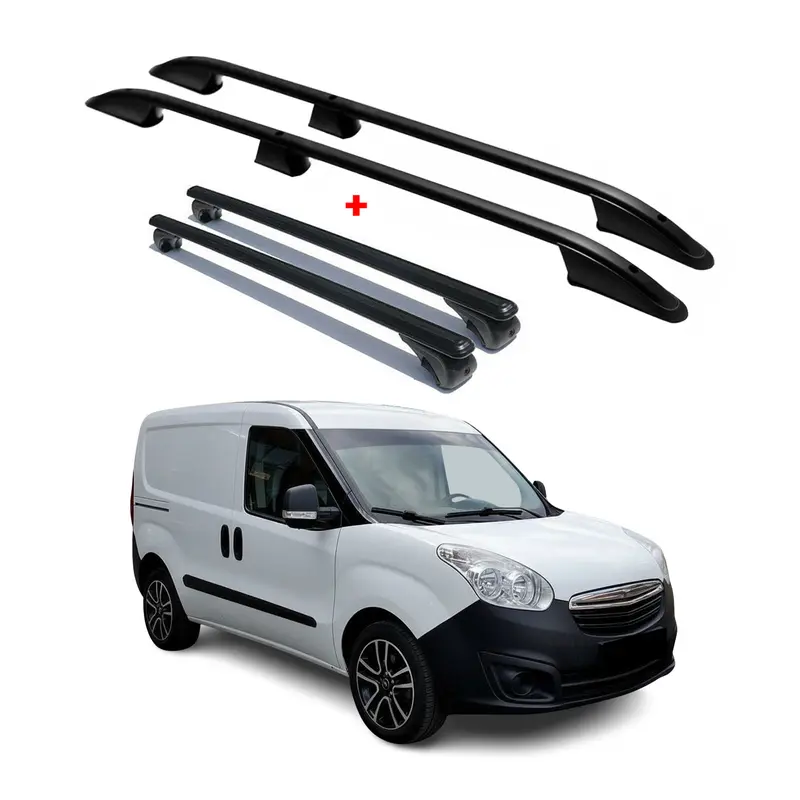 Kit Barres de toit pour Opel Combo D 2010-2018 Alu Noir L1 Empattement Court 4x