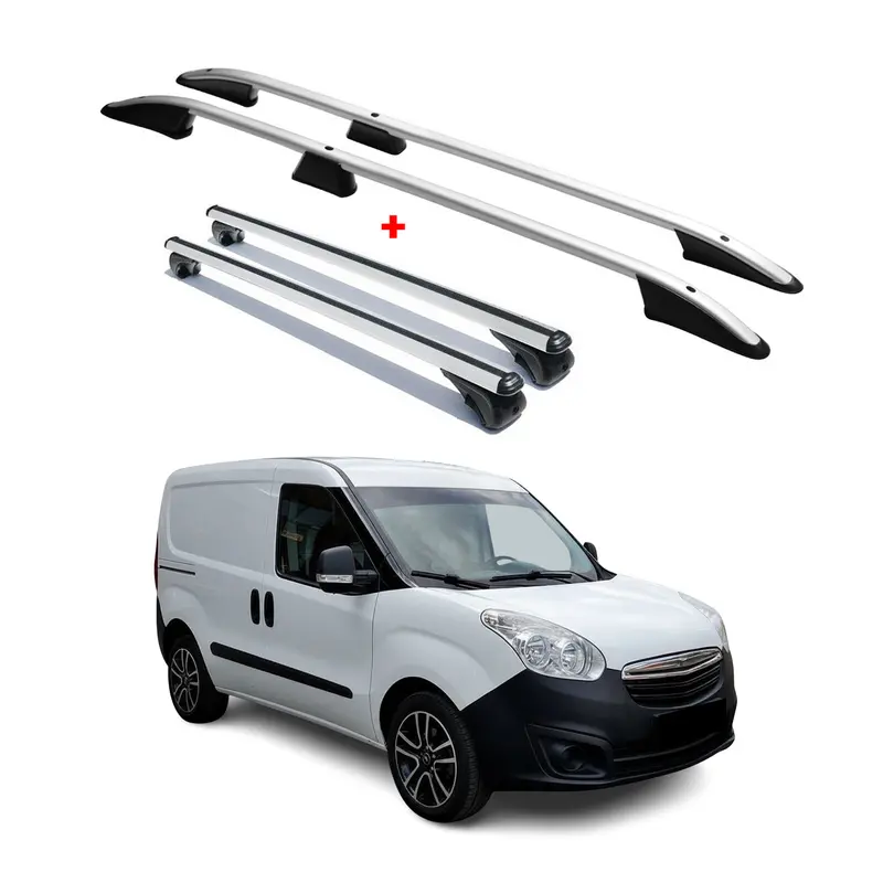 Kit Barres de toit pour Opel Combo D 2010-2018 L1 Empattement Court Alu Gris 4x