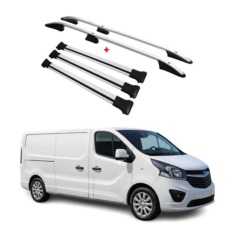 Kit Barres de toit pour Opel Vivaro B 2014-2019 Aluminium Gris L3  L2 Long 5Pcs