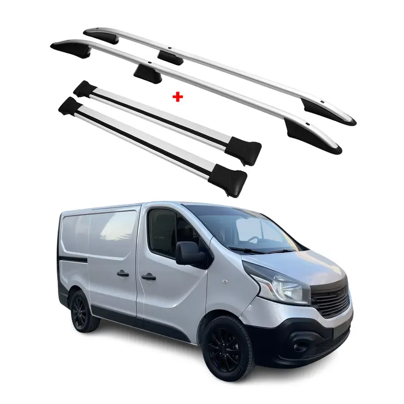 Kit Barres de toit pour Renault Trafic 2014-2026 Alu Gris L1 Empattement Court