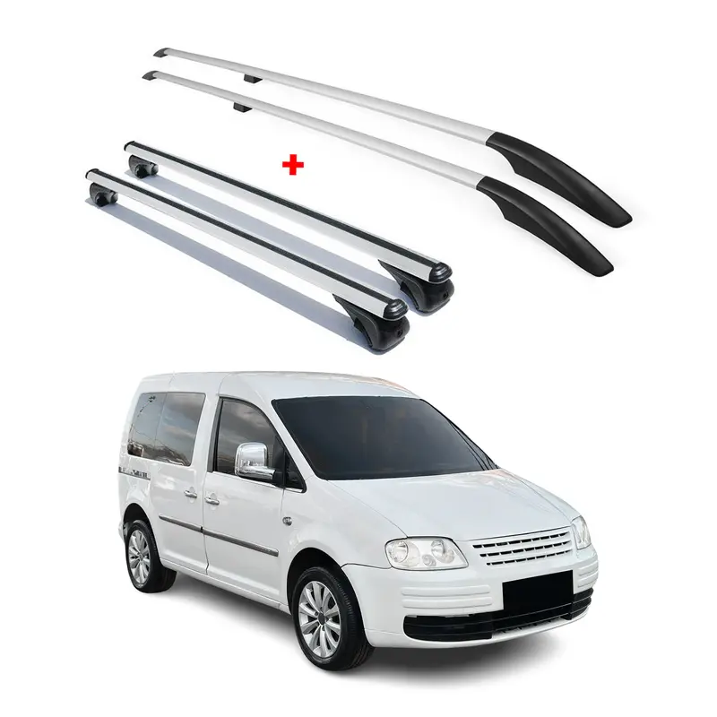 Kit Barres de toit pour VW Caddy 3 2003-2015 Alu Gris L1 Empattement Court 4x