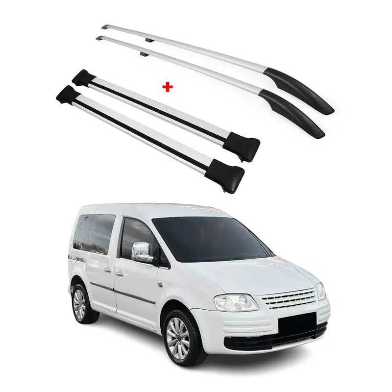 Kit Barres de toit pour VW Caddy 3 2003-2015 L1 Alu Gris 4x