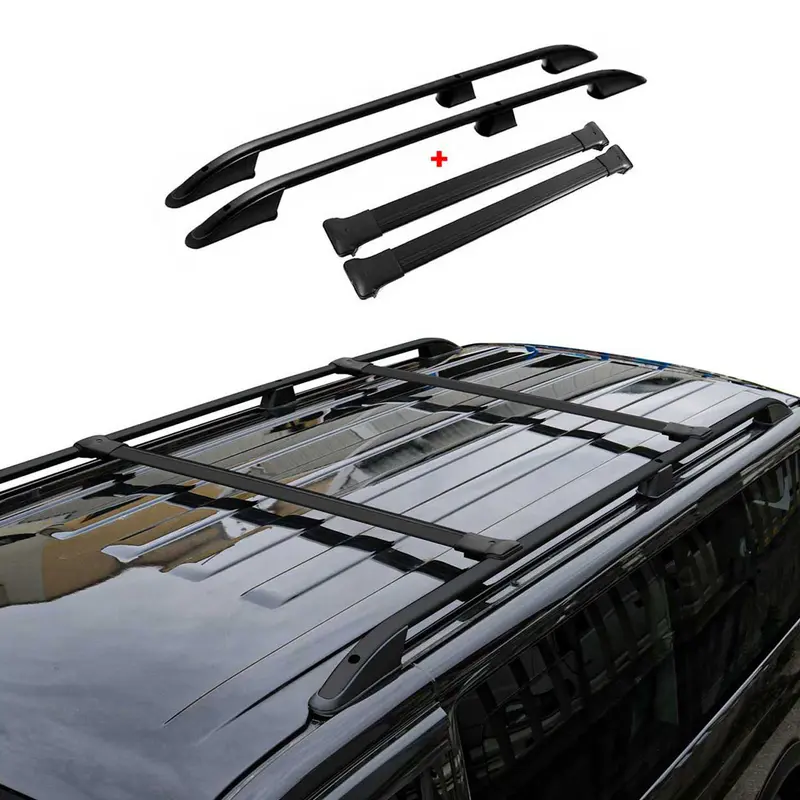 Kit Barres de toit pour VW Caddy 3 4 2003-2020 L1 Court Alu Noir 4 pcs
