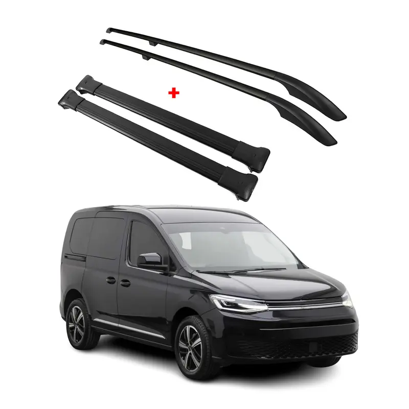 Kit Barres de toit pour VW Caddy 5 2020-2026 Gris Alu L1 Empattement Court 4 Pcs