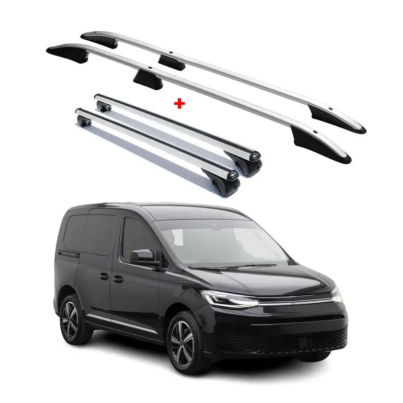 Kit Barres de toit pour VW Caddy 5 2020-2026 L1 Alu Gris 4x
