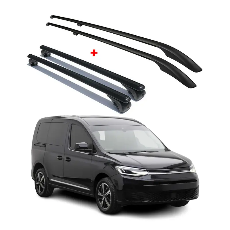Kit Barres de toit pour VW Caddy 5 2020-2026 Noir L1 Empattement Court 4x