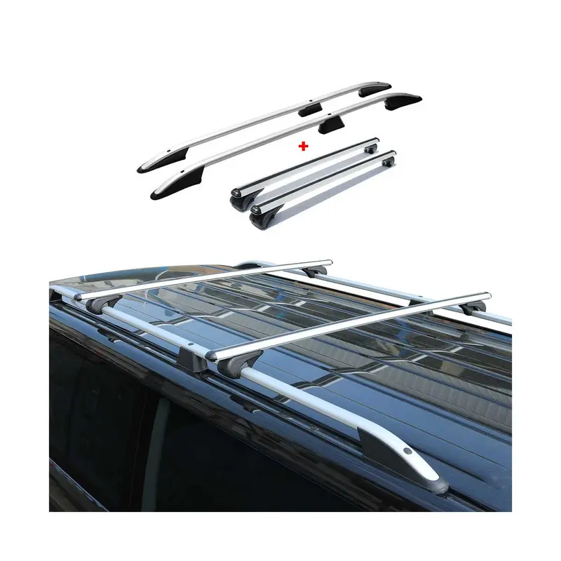 Kit Barres de toit pour VW T5 T6 T6.1 Transporter 2015-2024 L1 Gris 4x