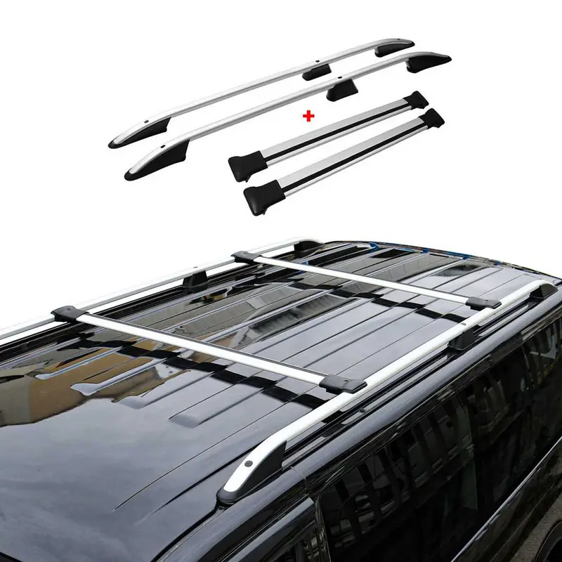 Kit Barres de toit pour VW T5 T6 T6.1 Transporter Multivan 2015-2024 L1 Gris
