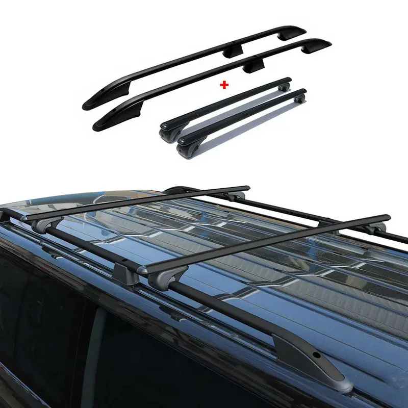Kit Barres de toit pour VW T5 T6 T6.1 Transporter Multivan 2015-2024 L1 Noir
