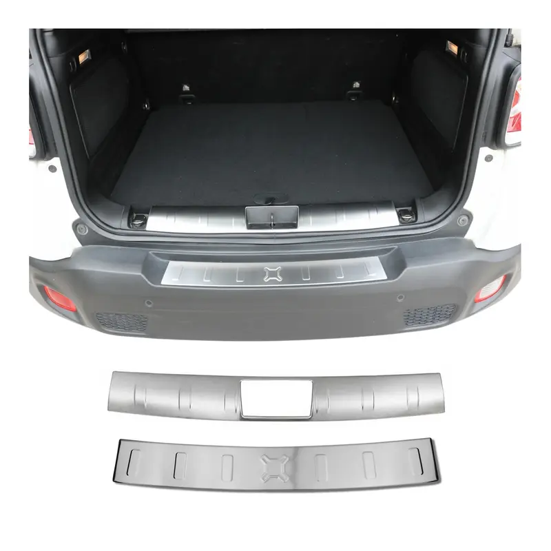Kit Protection de Pare-Chocs arrière pour Jeep Renegade 2014-24 Brossé inox 2Pcs