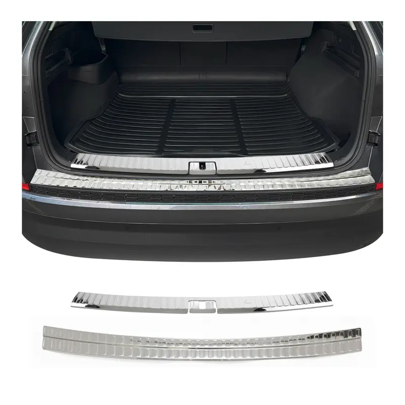 Kit Protection de Pare-Chocs arrière pour Skoda Kodiaq 2016-24 Brillant inox 3x