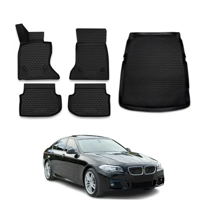 Kit Tapis de sol et coffre pour BMW Série 5 F10 F11 2010-2013 Pre-FL 4WD Xdrive