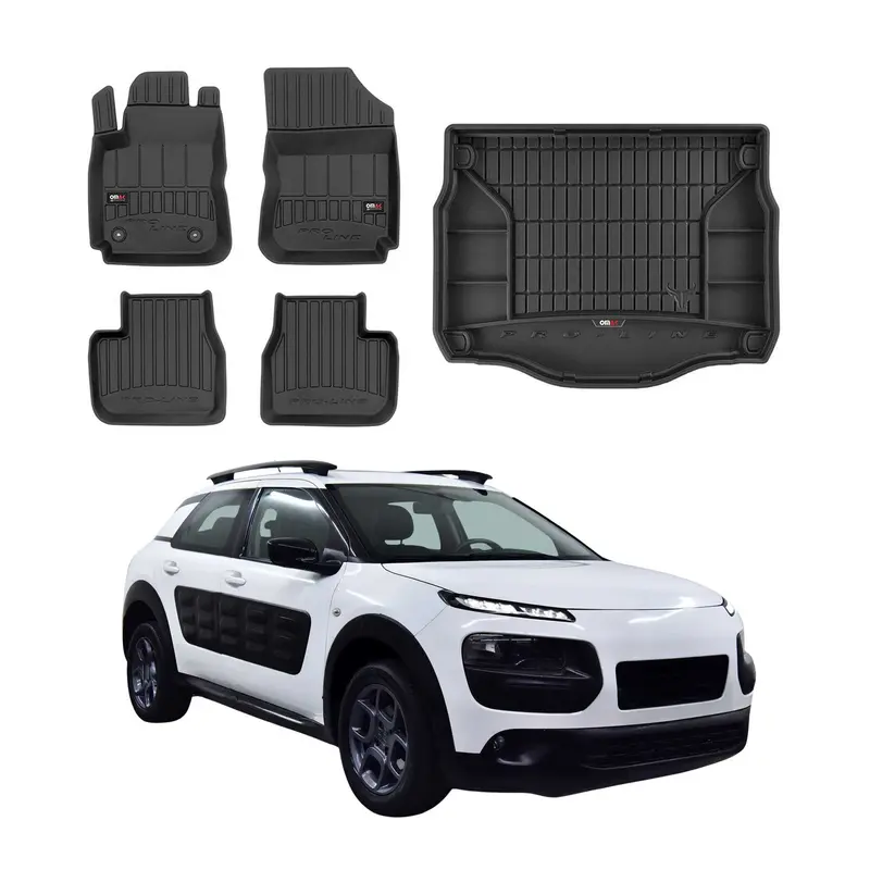 Kit Tapis de Sol et Coffre pour Citroen C4 Cactus 2014-2020 TPE Noir