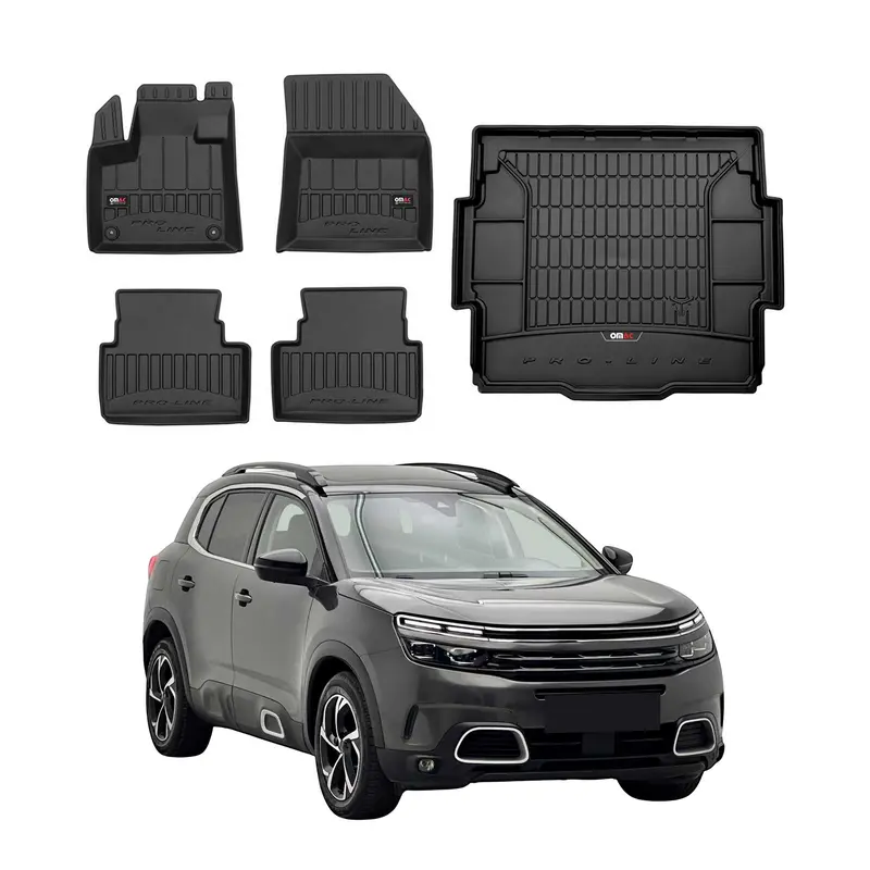 Kit Tapis de Sol et Coffre pour Citroen C5 Aircross 2018-2022 TPE Noir