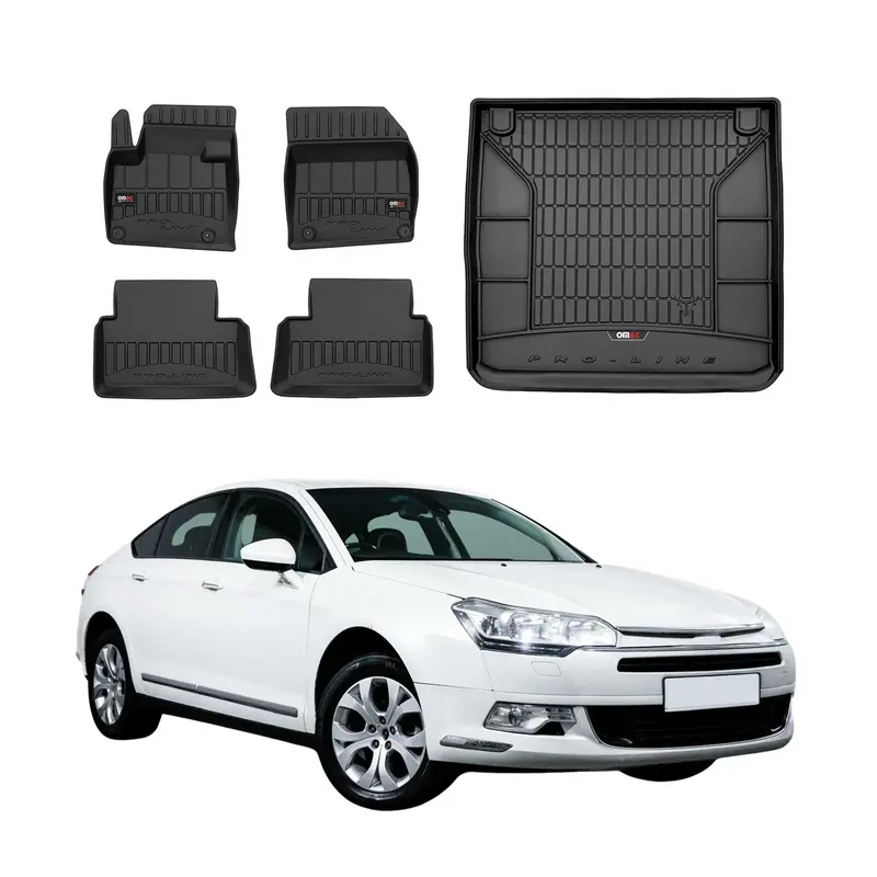 Kit Tapis de Sol et Coffre pour Citroen C5 II 2008-2017 TPE Noir