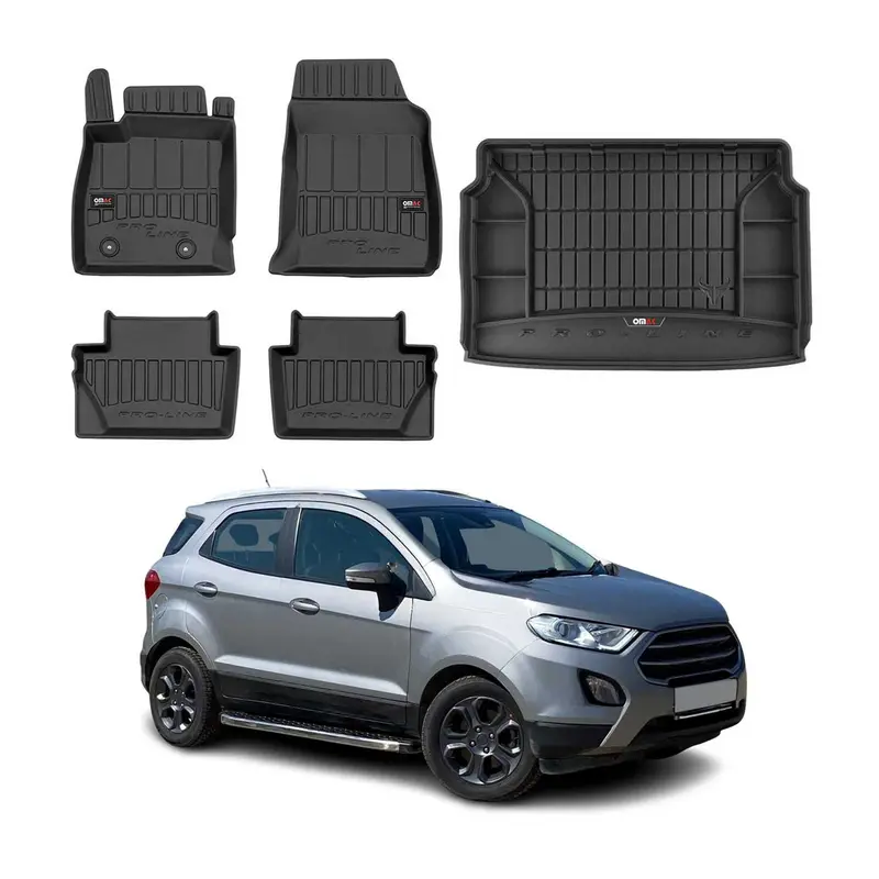 Kit Tapis de Sol et Coffre pour Ford Ecosport 2017-2022 TPE Noir