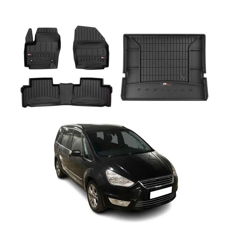 Kit Tapis de Sol et Coffre pour Ford Galaxy 2006-2015 TPE Noir