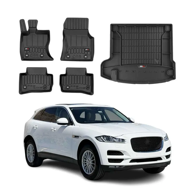 Kit Tapis de Sol et Coffre pour Jaguar F-Pace 2016-2020 Pre-FL TPE Noir