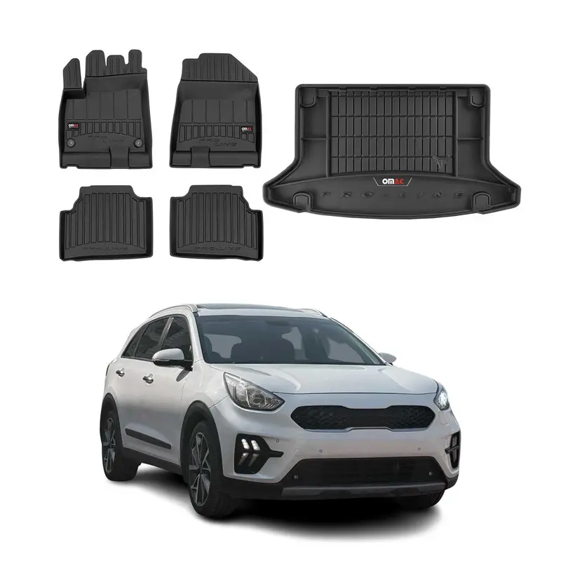 Kit Tapis de sol et coffre pour Kia e-Niro mk1 2018-2022 TPE Noir 5Pcs