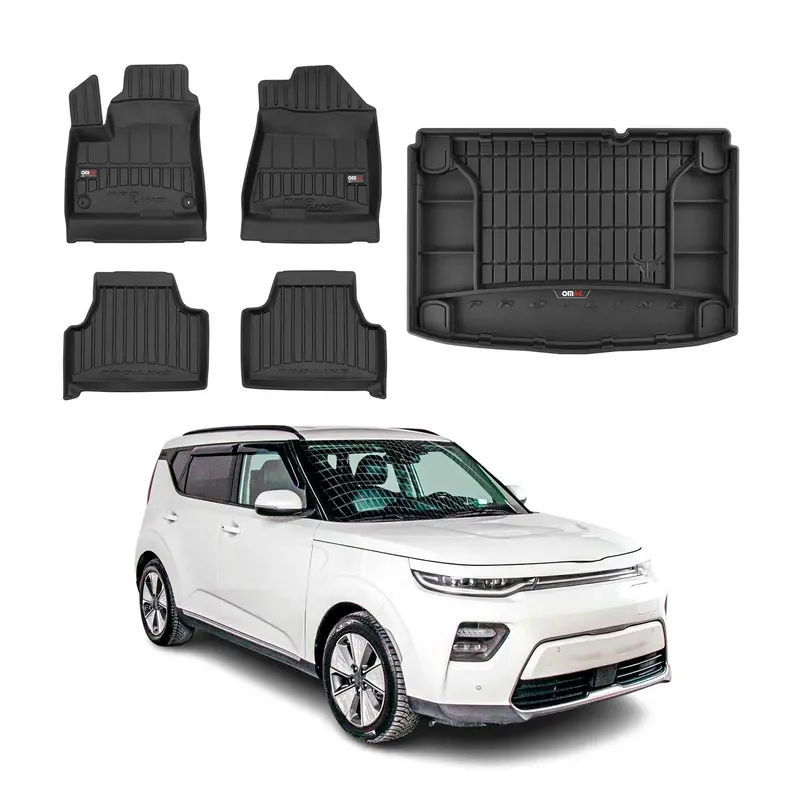 Kit Tapis de Sol et Coffre pour Kia E-Soul 2019-2022 TPE Noir
