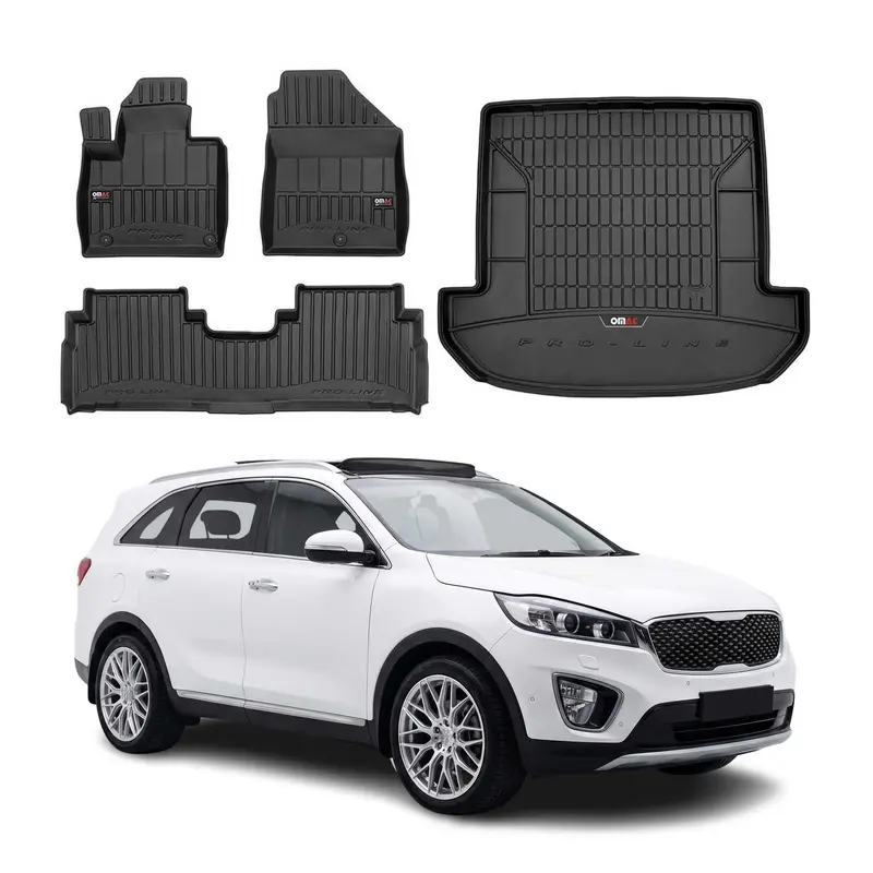 Kit Tapis de sol et coffre pour Kia Sorento III 2015-2020 OMAC Premium 5 Places