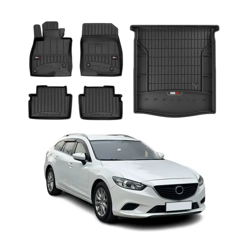 Kit Tapis de Sol et Coffre pour Mazda 6 III Break 2012-2018 Pre-FL TPE Noir