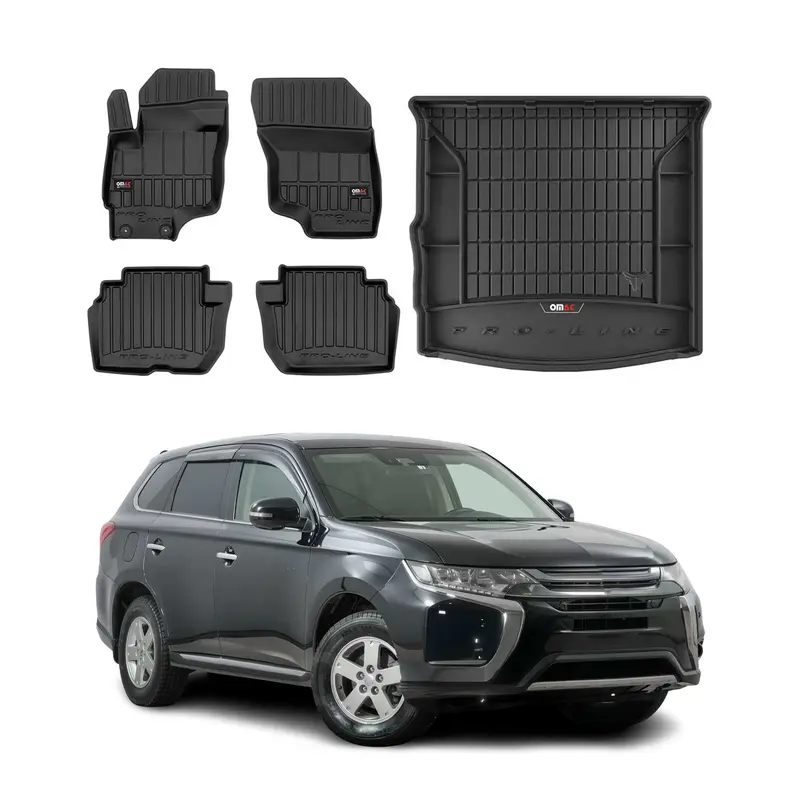 Kit Tapis de Sol et Coffre pour Mitsubishi Outlander 2014-2022 TPE Noir
