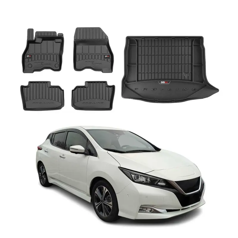 Kit Tapis de Sol et Coffre pour Nissan Leaf 2017-2022 TPE Noir