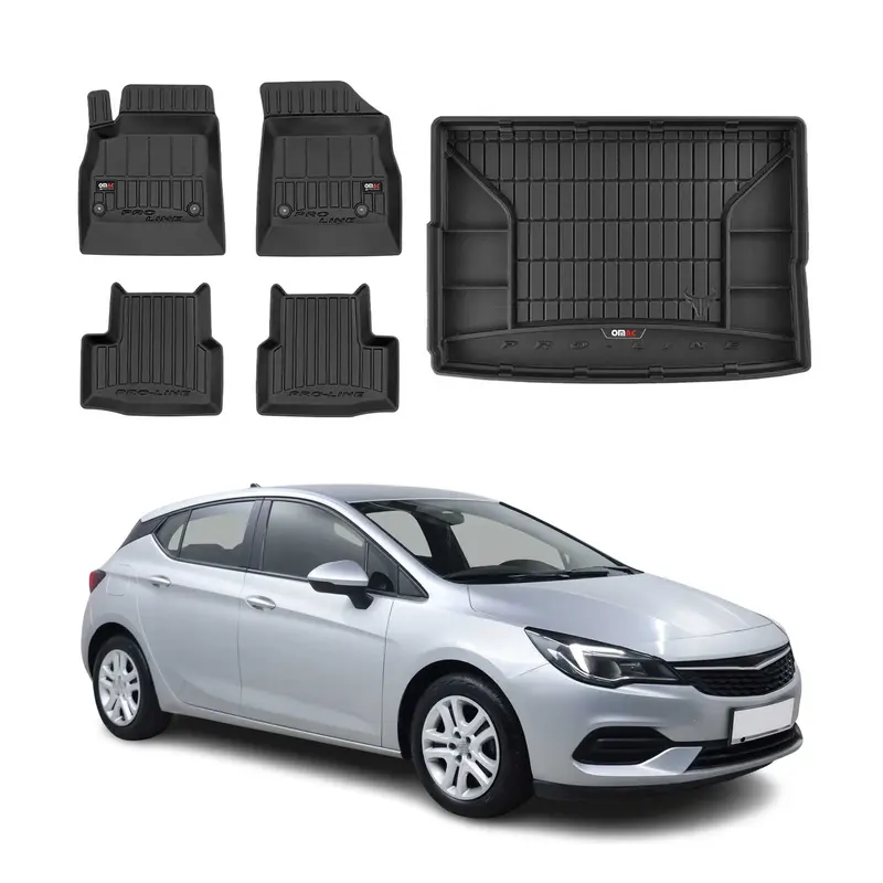 Kit Tapis de Sol et Coffre pour Opel Astra K 2015-2022 TPE Noir