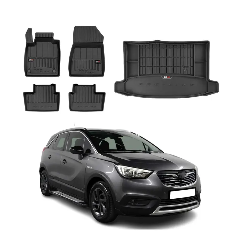 Kit Tapis de Sol et Coffre pour Opel Grandland X 2017-2022 TPE Noir