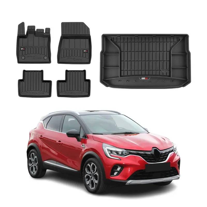 Kit Tapis de Sol et Coffre pour Renault Captur 2019-2022 TPE Noir