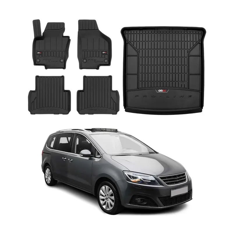 Kit Tapis de Sol et Coffre pour Seat Alhambra 2010-2022 TPE Noir