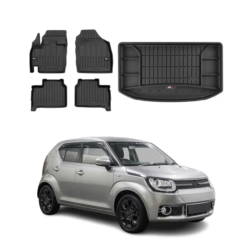 Kit Tapis de Sol et Coffre pour Suzuki Ignis 2016-2022 TPE Noir