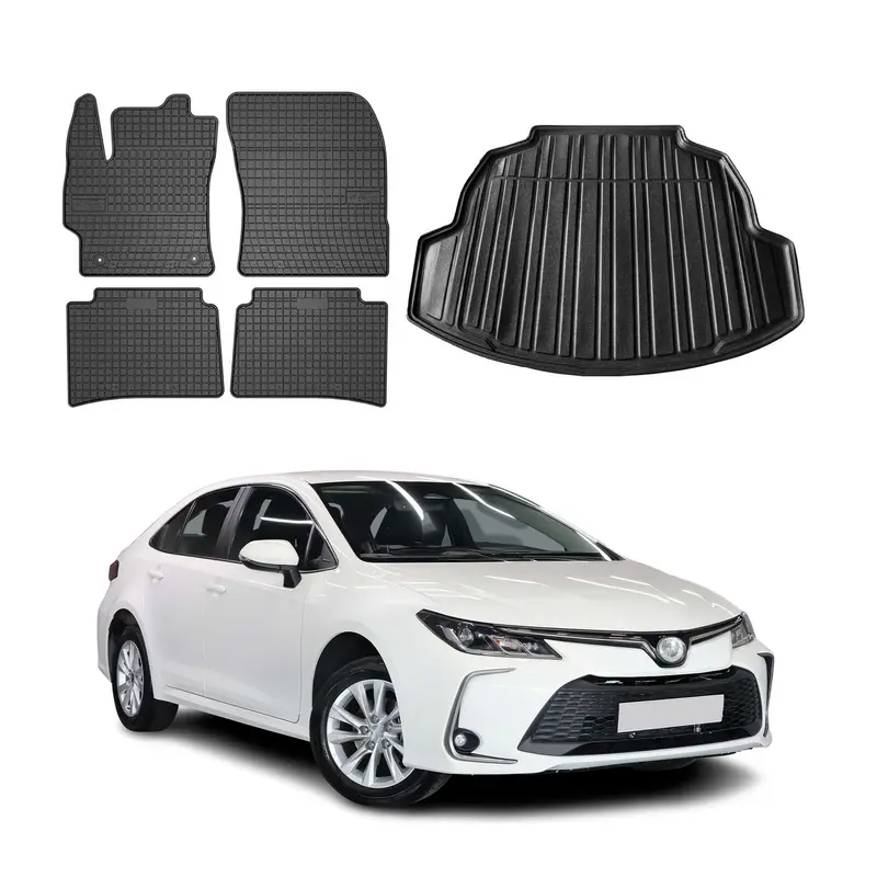 Kit Tapis de sol et coffre pour Toyota Corolla 2019-2026 Berline TPE Noir